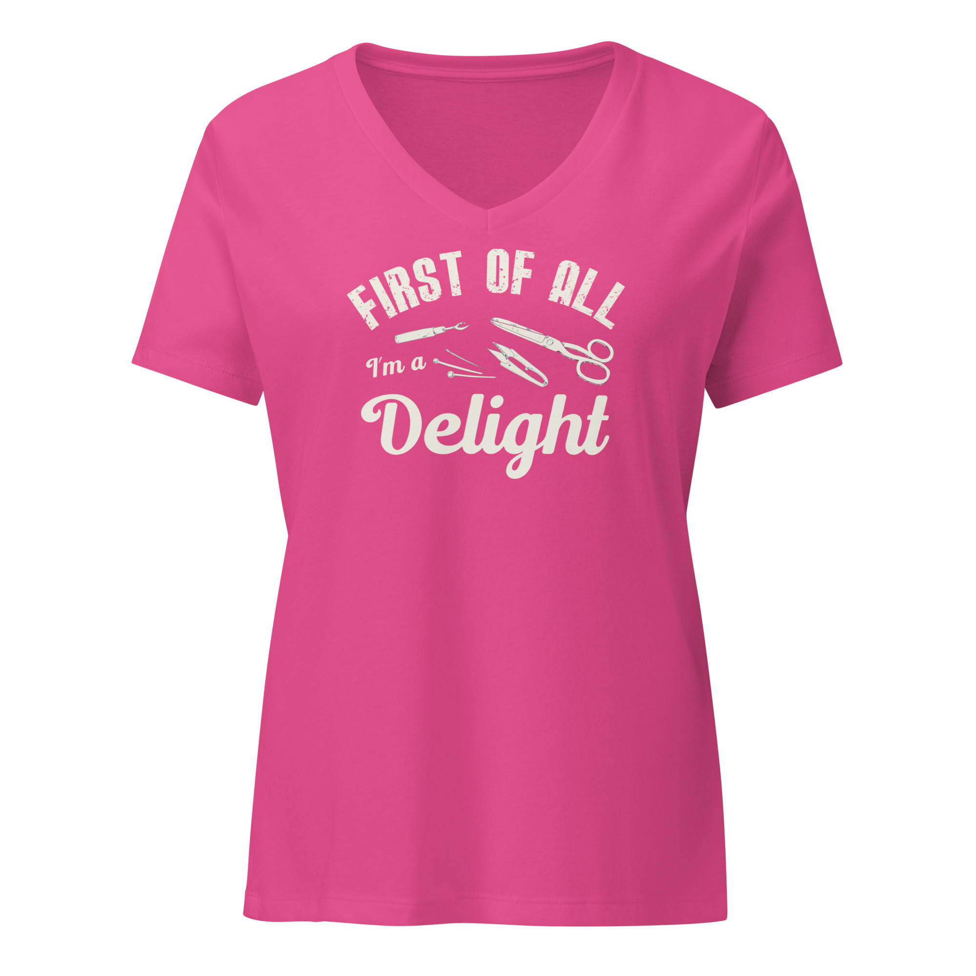 "First of All, I'm a Delight" Women’s relaxed v-neck t-shirt - Image 4