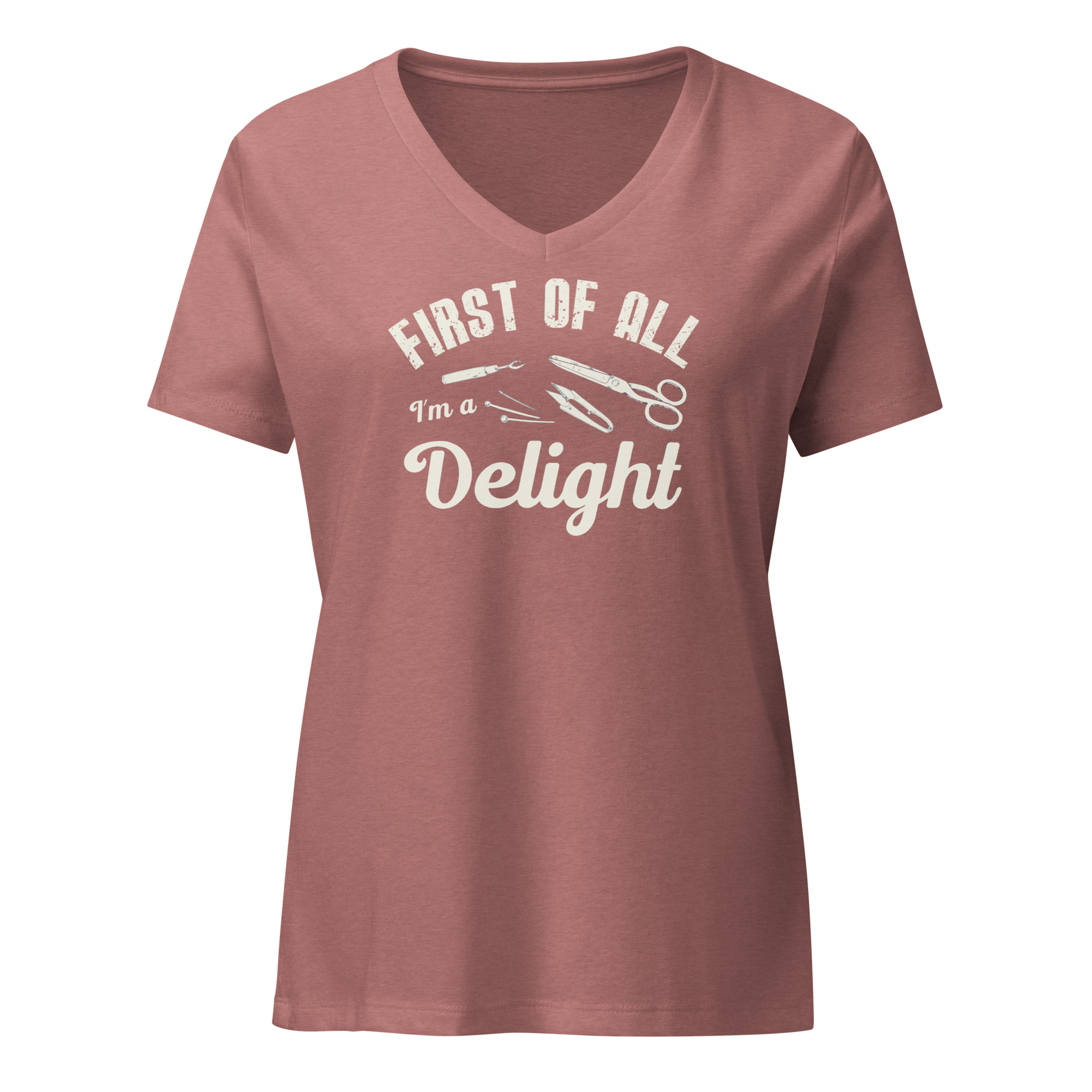 "First of All, I'm a Delight" Women’s relaxed v-neck t-shirt - Image 5