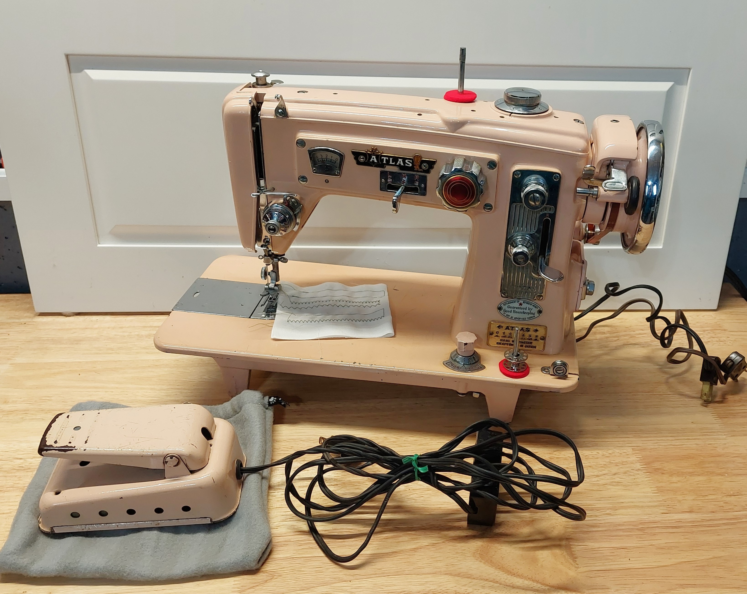For Sale: 1950's Atlas Select-O-Matic Pink Sewing Machine