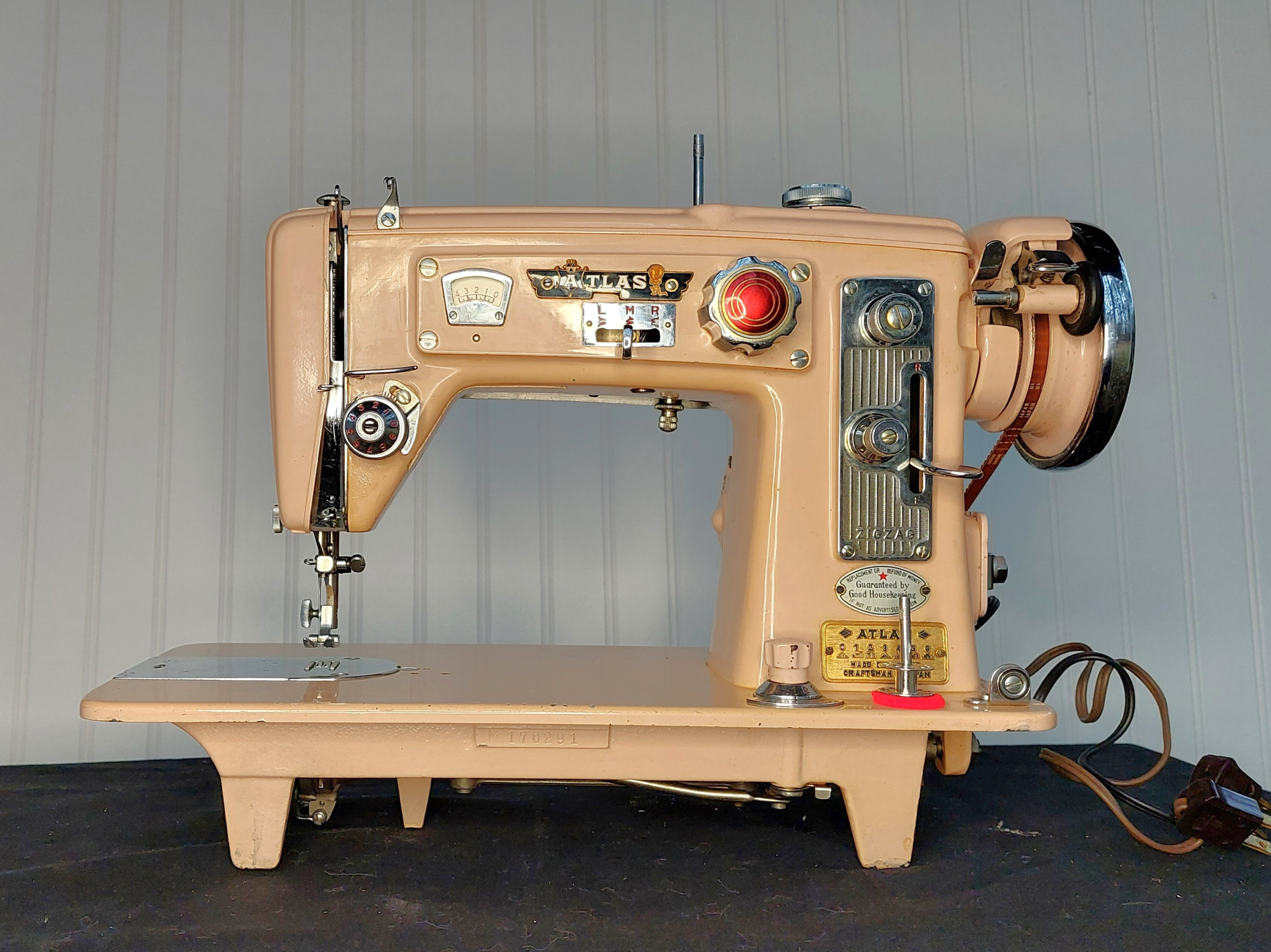 1950's Atlas Select-O-Matic Pink Sewing Machine