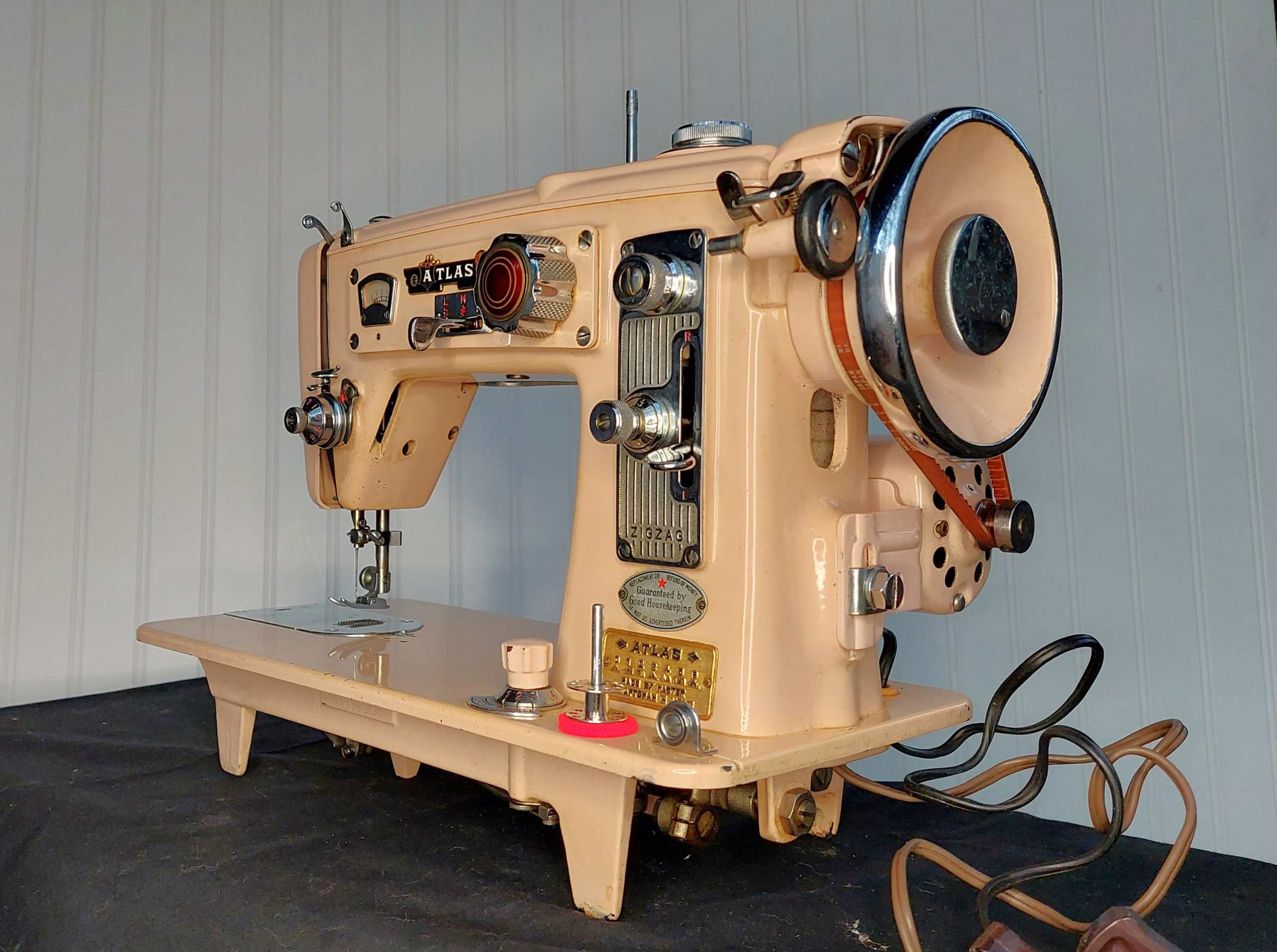 For Sale: 1950's Atlas Select-O-Matic Pink Sewing Machine